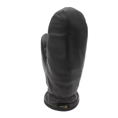 Glove-Lined Mittens – Black Leather