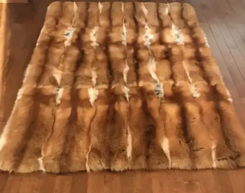 Red fox fur blanket