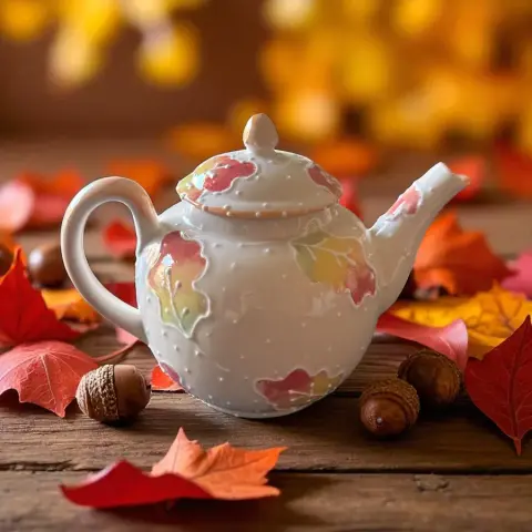 Teapot Autumn Leaves