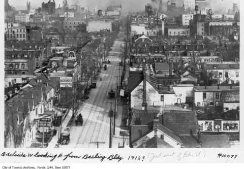 Historic view of Adelaide Street looking east in Toronto