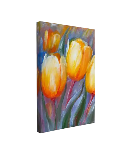 Tulip Painting - Easy to Hang Canvas Print Wall Art Décor